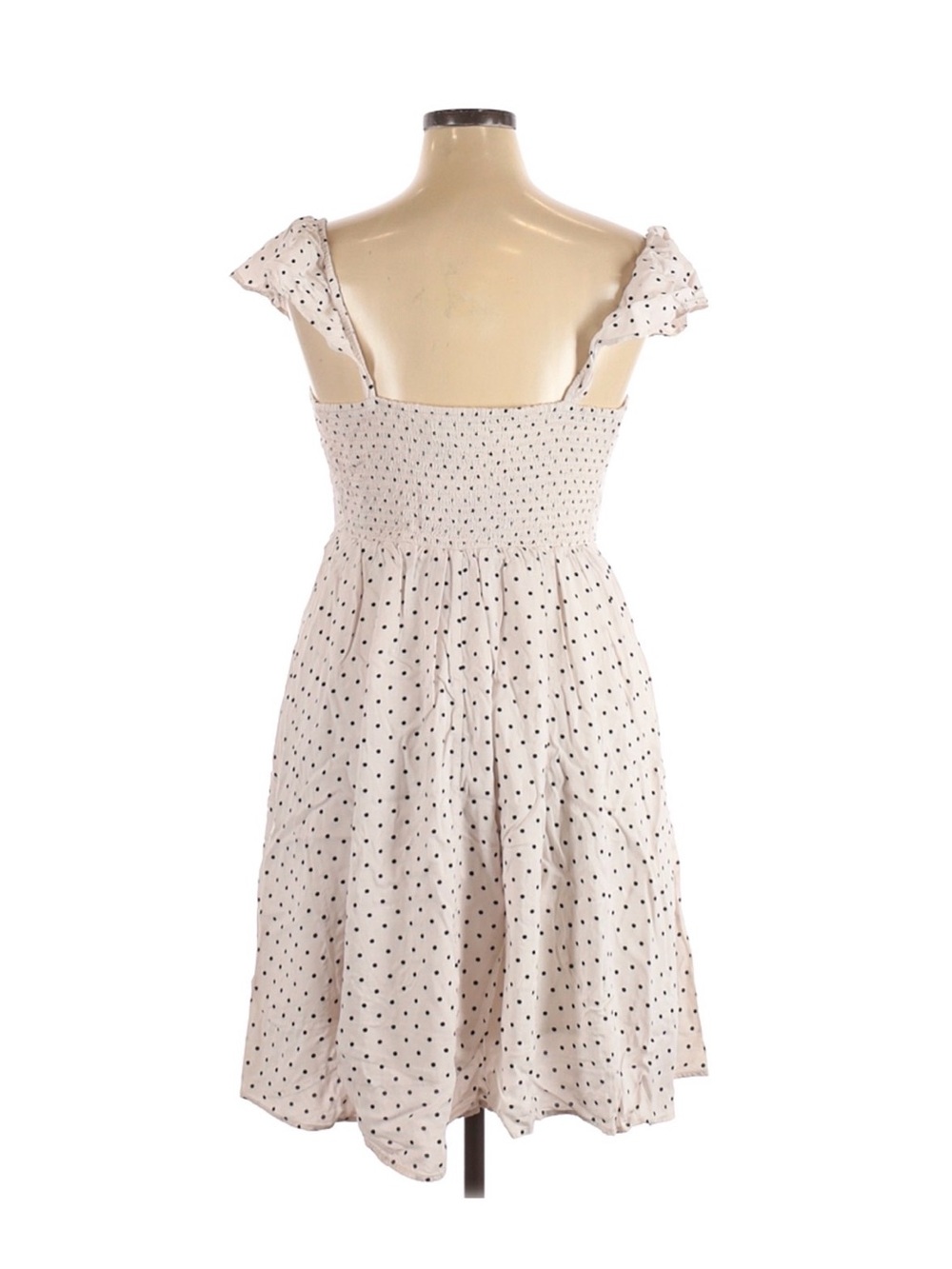 Old Navy Black Polka Dot Off-Shoulder Midi Dress - Picture 2 of 4